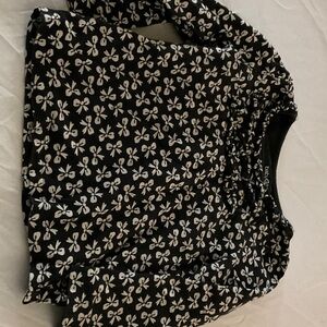 GAP Black and White Bow Print Kids Blouse